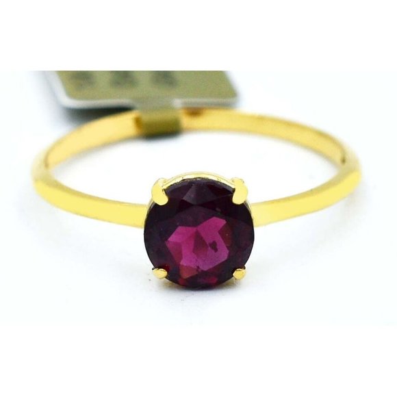Genuine 1.13 Cts Garnet Solitaire Ring 10k Yellow Gold